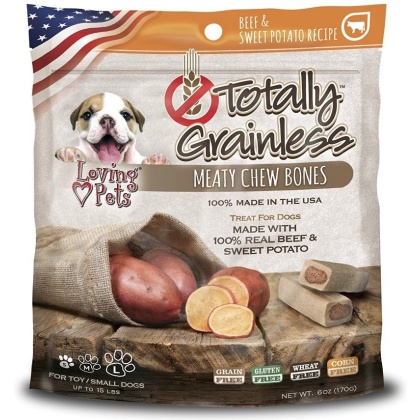 Loving Pets Totally Grainless Meaty Chew Bones - Beef & Sweet Potato