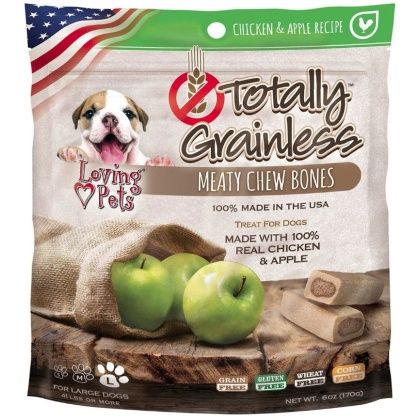 Loving Pets Totally Grainless Meaty Chew Bones - Chicken & Apple